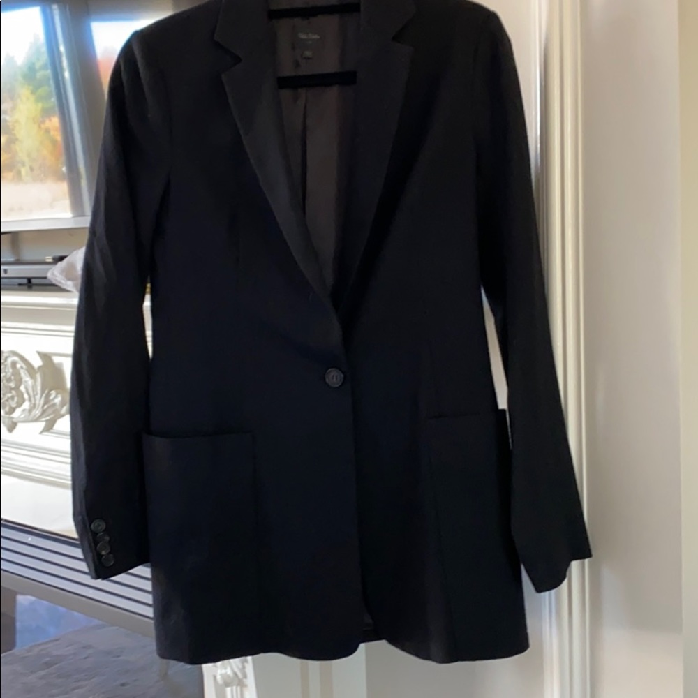 Long wool blazer.